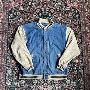 VINTAGE 90s DENIM VARSITY JACKET